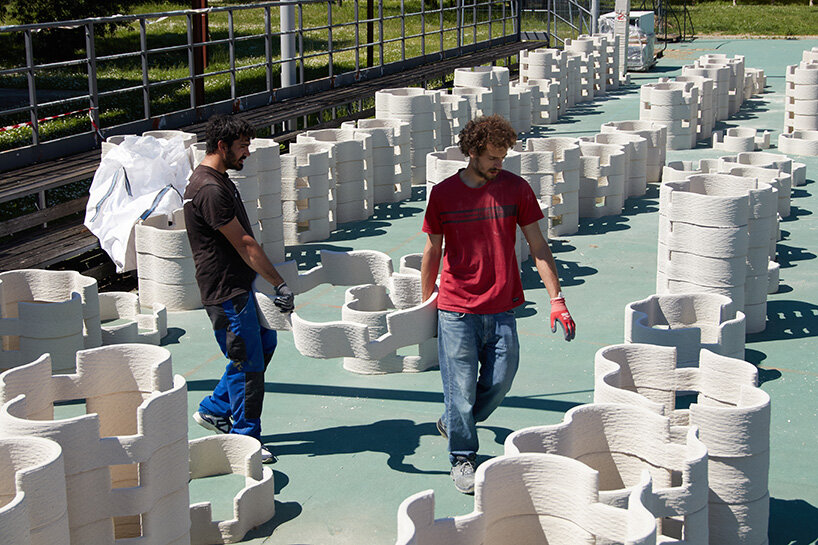 mario cucinella 3D prints flower-shaped sustainable amphitheater in venice's san servolo