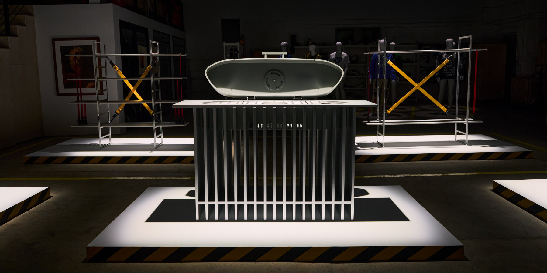 not-for-automotive-use-MSCHF-recycle-mercedes-AMG-sports-car-furniture-exhibition-designboom-ban2