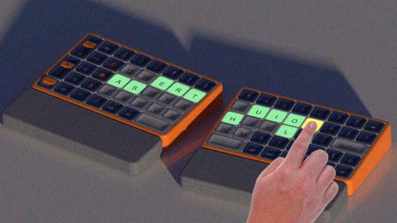 the keyboard lights up when the user presses a key