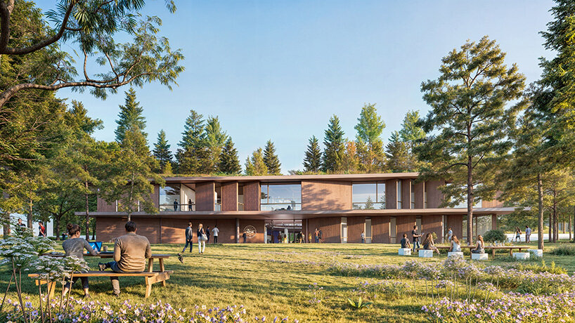 rotating facade panels shield PILA's building for anatolia college in thessaloniki, greece