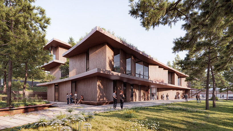 rotating facade panels shield PILA's building for anatolia college in thessaloniki, greece