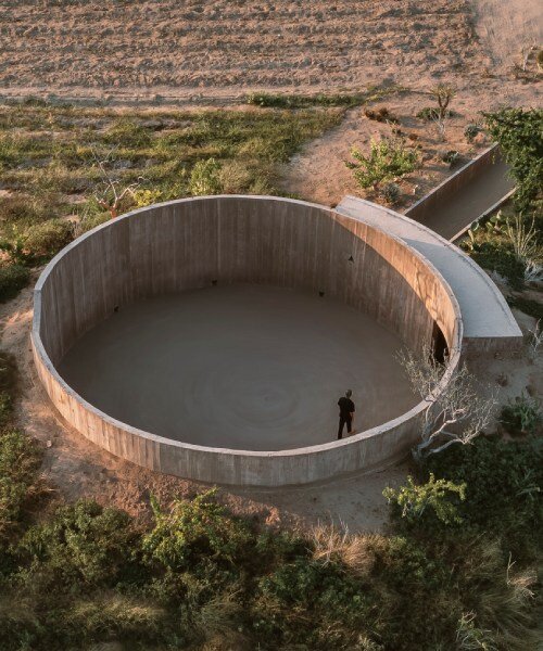 concrete ring wraps around rubén valdez practice's spiritual enclosure in mexico desert