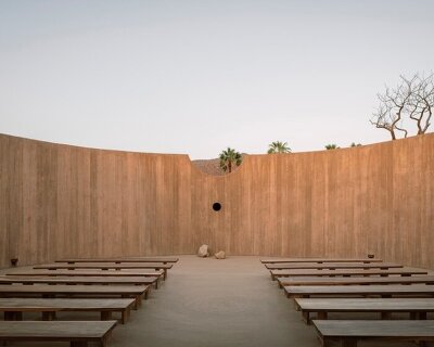 concrete ring wraps around rubén valdez practice's spiritual enclosure in mexico desert