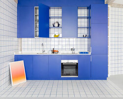 blue and white interiors link renovated 1930s apartment to its seaside setting in spain