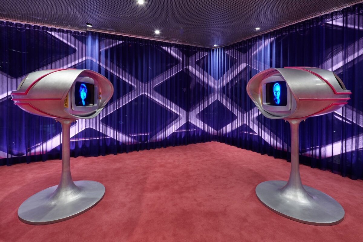 nicolas winding refn & hideo kojima craft retro-futuristic digital world at prada aoyama, tokyo