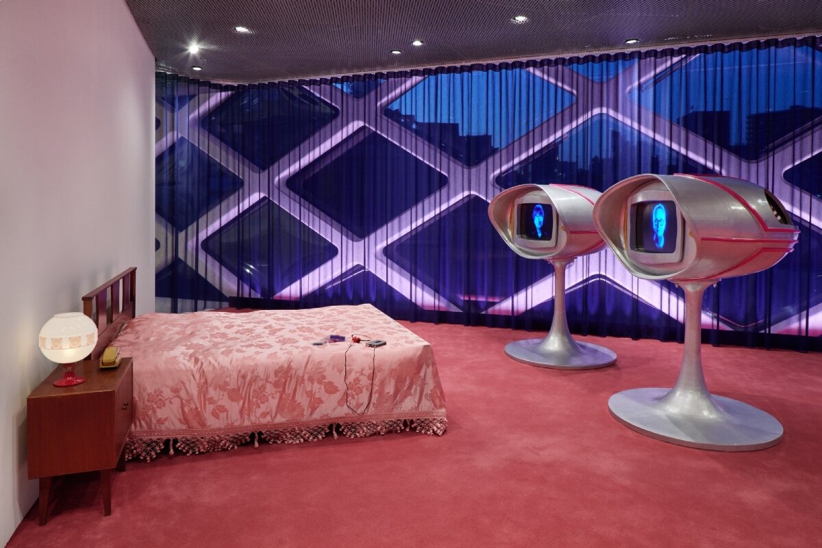 nicolas winding refn & hideo kojima craft retro-futuristic digital world at prada aoyama, tokyo