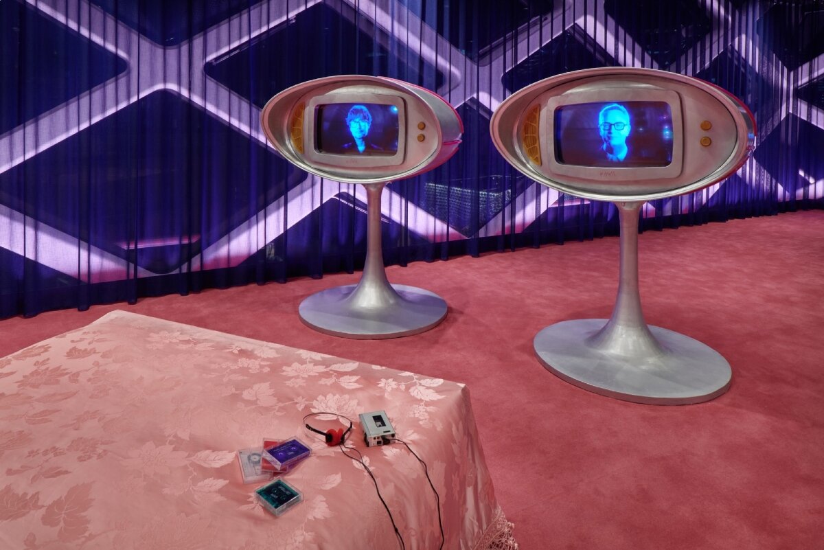 nicolas winding refn & hideo kojima craft retro-futuristic digital world at prada aoyama, tokyo