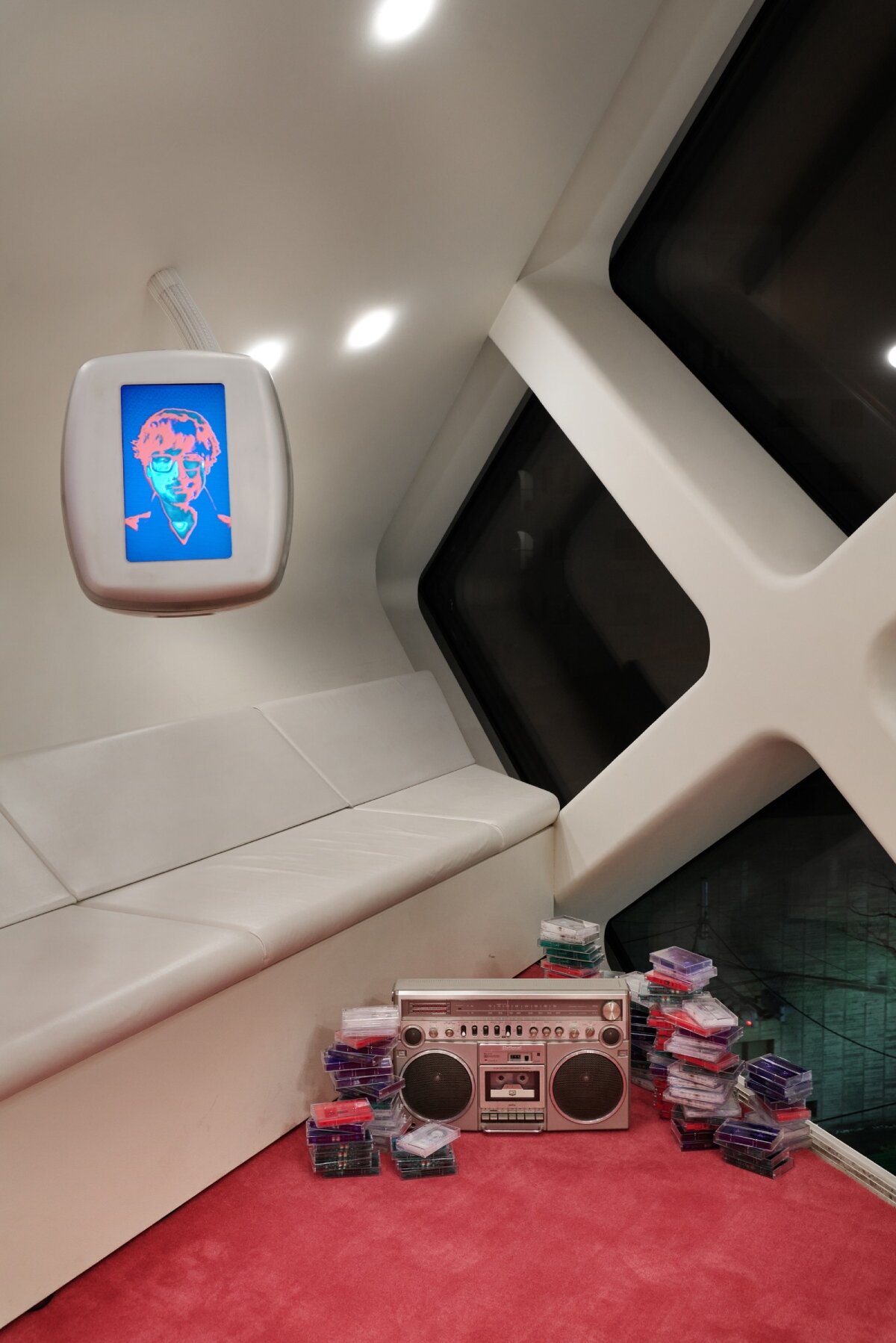 nicolas winding refn & hideo kojima craft retro-futuristic digital world at prada aoyama, tokyo