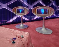 nicolas winding refn & hideo kojima craft retro-futuristic digital world at prada aoyama, tokyo