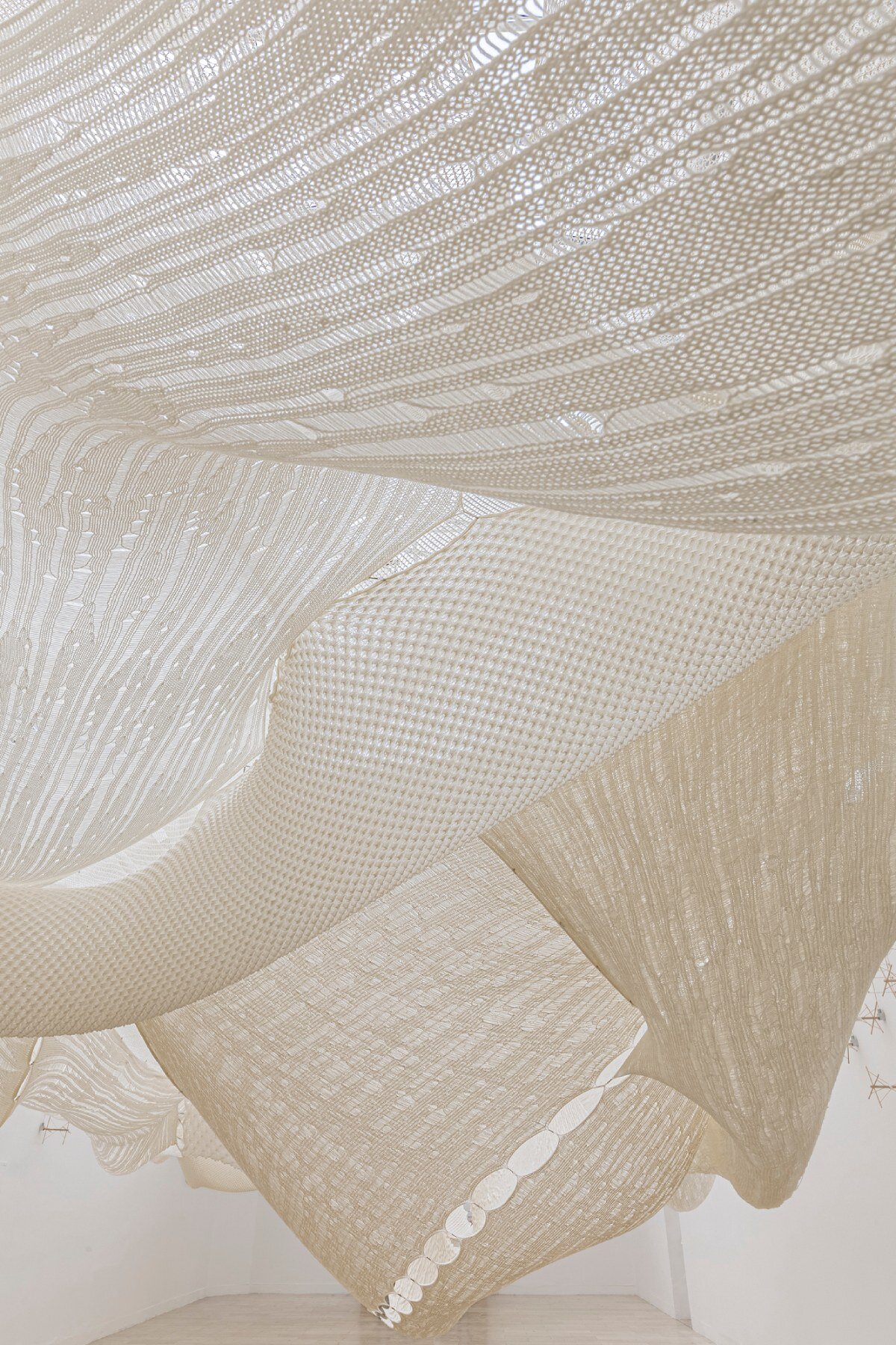 ephemeral canopies of wool drape over serbian pavilion at venice architecture biennale