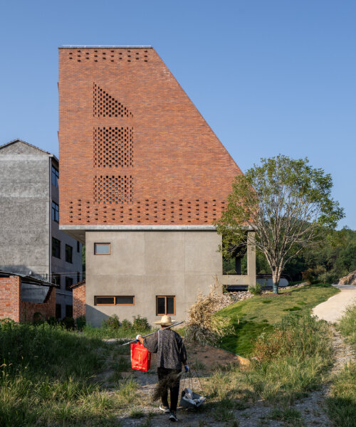stepped brick layers of MUFU archlab's cultural space hosts festival traditions in china village