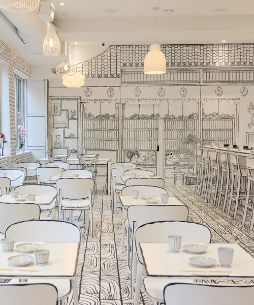 step inside shirokuro, a 2D omakase restaurant in NYC that looks like a living sketchbook