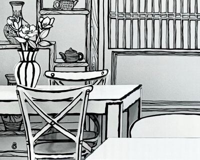 step inside shirokuro, a 2D omakase restaurant in NYC that looks like a living sketchbook