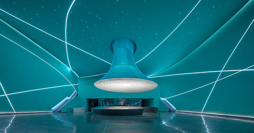 Architectural Study of the Temple of ・・・ six trapezoidal volumes form ring-shaped visitor center by