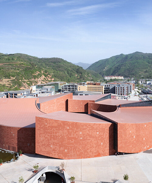 six trapezoidal volumes form ring-shaped visitor center by ZXD architects and BIAD in china