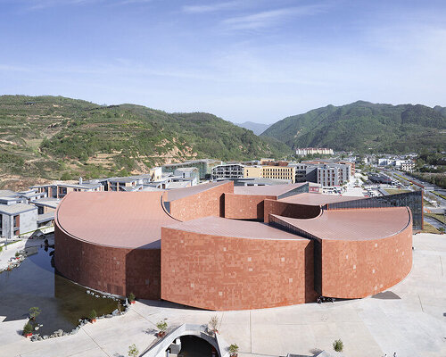 zxd architects stretches large woven net across pond in rural china ...