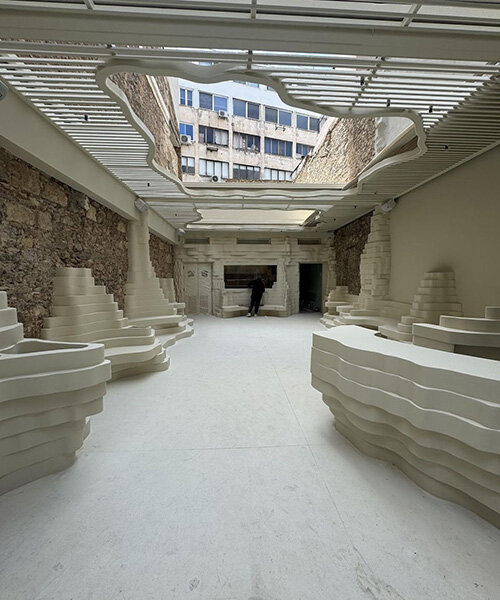 snarkitecture sculpts creamy contours into canyon-like athens burger spot