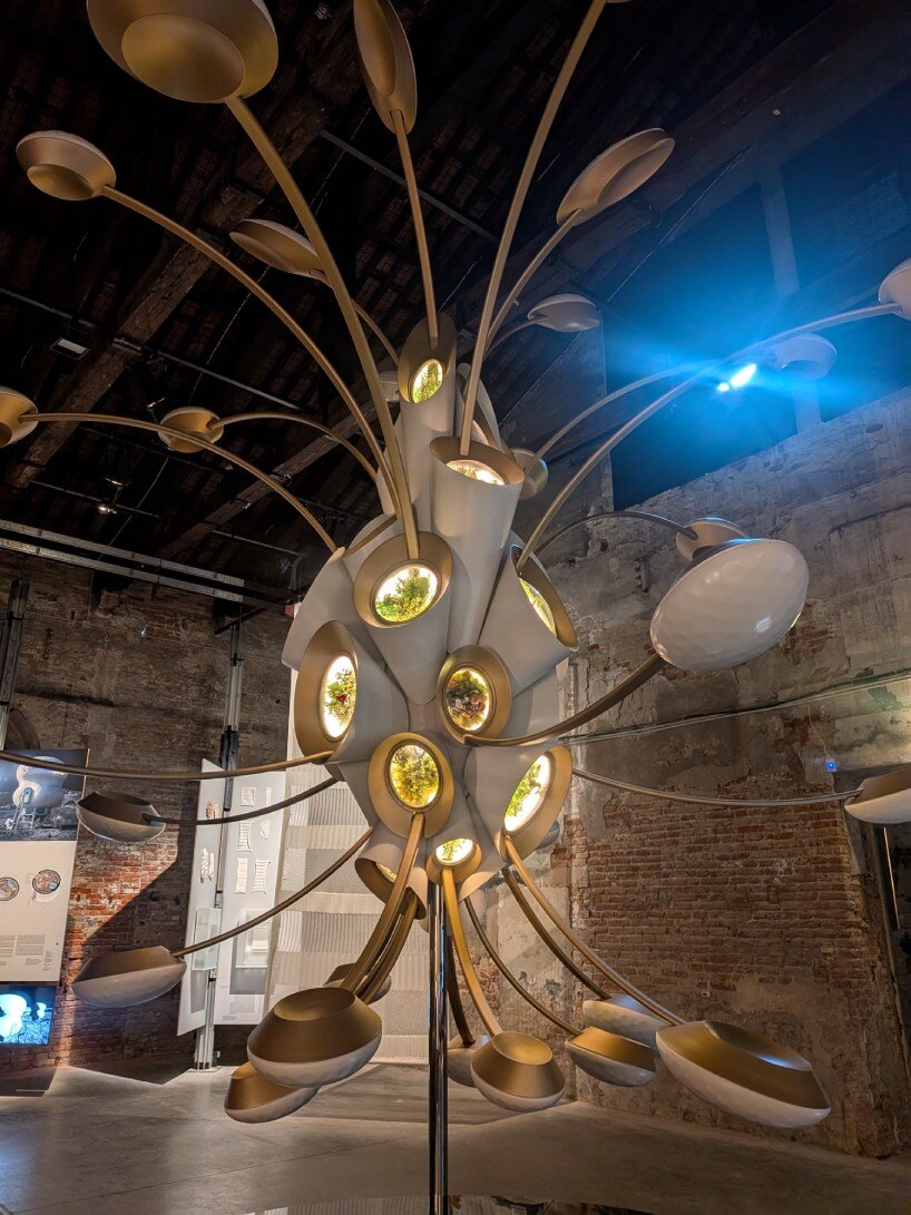 heatherwick studio's space garden at venice biennale orbits earth for enhanced human living