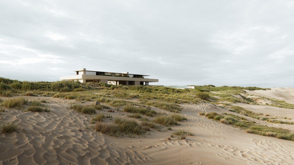 grounded timber planes shape studio JVW's house along south africa's coast