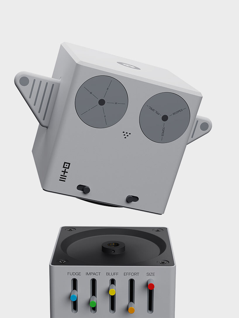 multi-sensory totem device by niice studio visualizes patterns of media misinformation