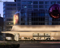 AIM architecture's flowing curved facade shapes ZARA flagship store in nanjing