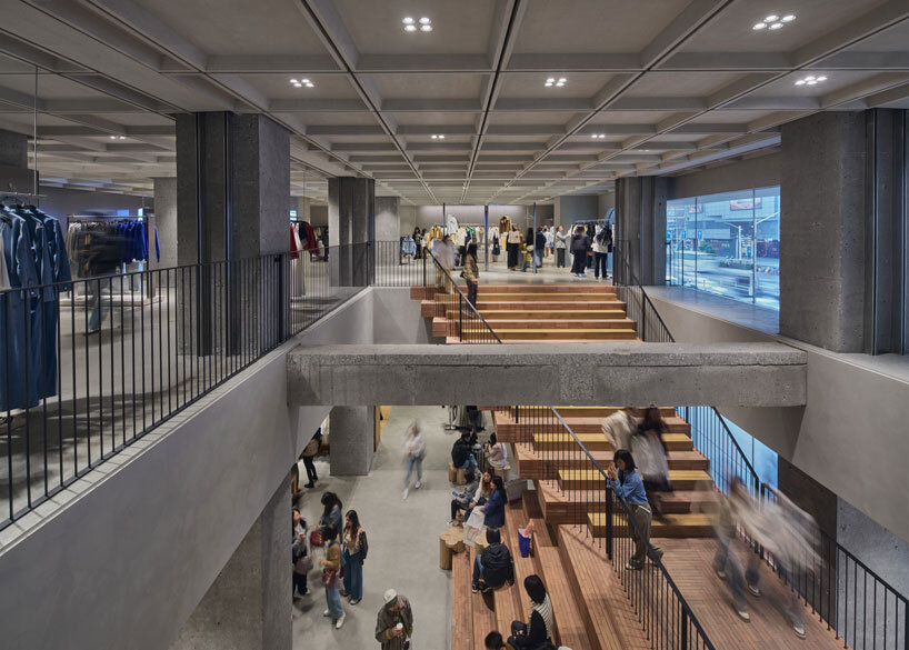 AIM architecture's flowing curved facade shapes ZARA flagship store in nanjing