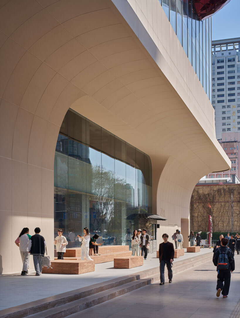 AIM architecture's flowing curved facade shapes ZARA flagship store in nanjing