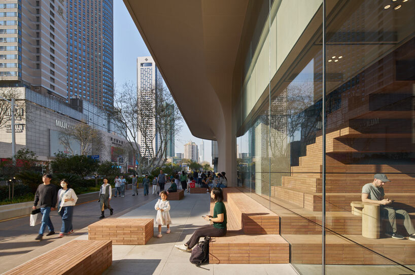 AIM architecture's flowing curved facade shapes ZARA flagship store in nanjing