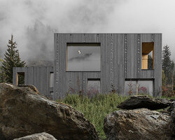 intricate alpine details carved throughout 'zierhof with parlor' by NAEMAS architekten