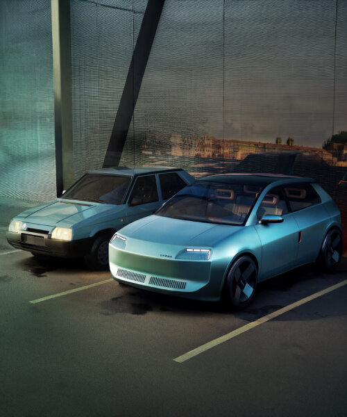 1980s škoda favorit returns as electric car with ‘smiling’ face and animated headlights