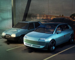1980s škoda favorit returns as electric car with ‘smiling’ face and animated headlights