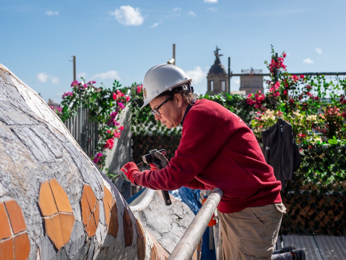 mosaics, ironwork, and pergolas of gaudí's casa batlló in barcelona restored after a century