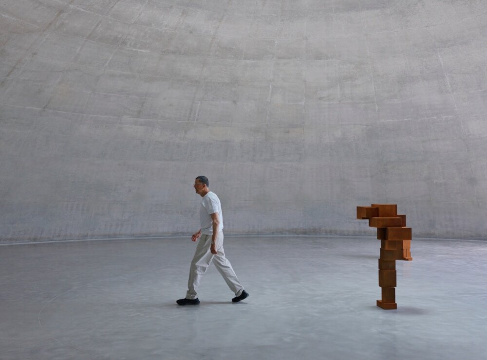 tadao ando's concrete dome for antony gormley exhibition in