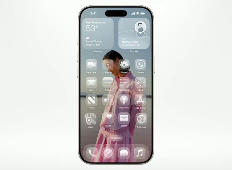 apple liquid glass UI makes iOS 26 apps and buttons transparent