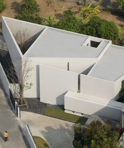 tattoo atelier and residence merge within angular casa T sculpted by SSAA in bangkok