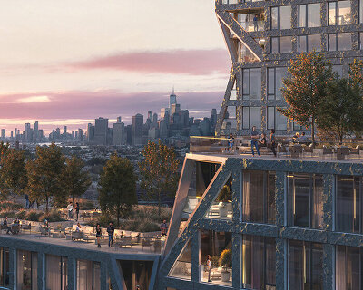 bjarke ingels group plans a stepped concrete tower along brooklyn's gowanus canal