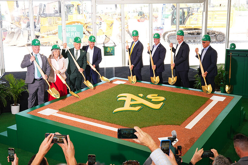 bjarke ingels group breaks ground on sculptural las vegas ballpark for oakland A's