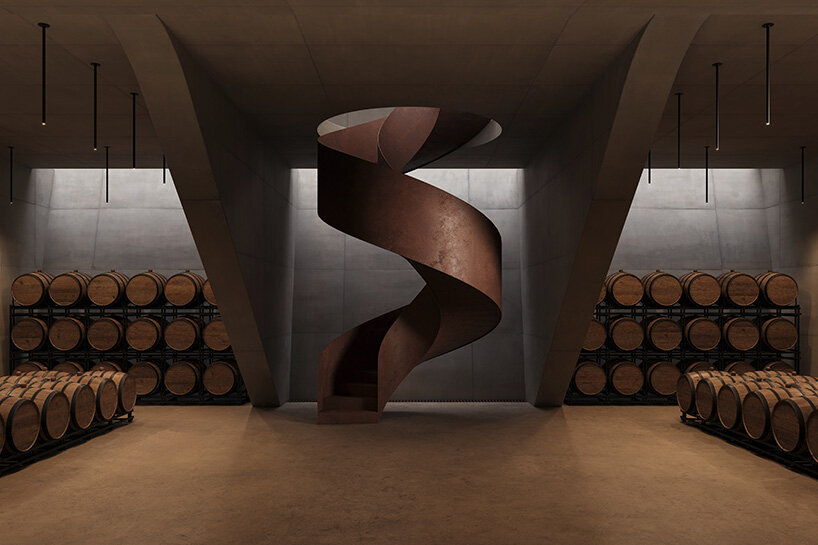 circular cut in the vineyard reveals fotis zapantiotis' underground winery in greece