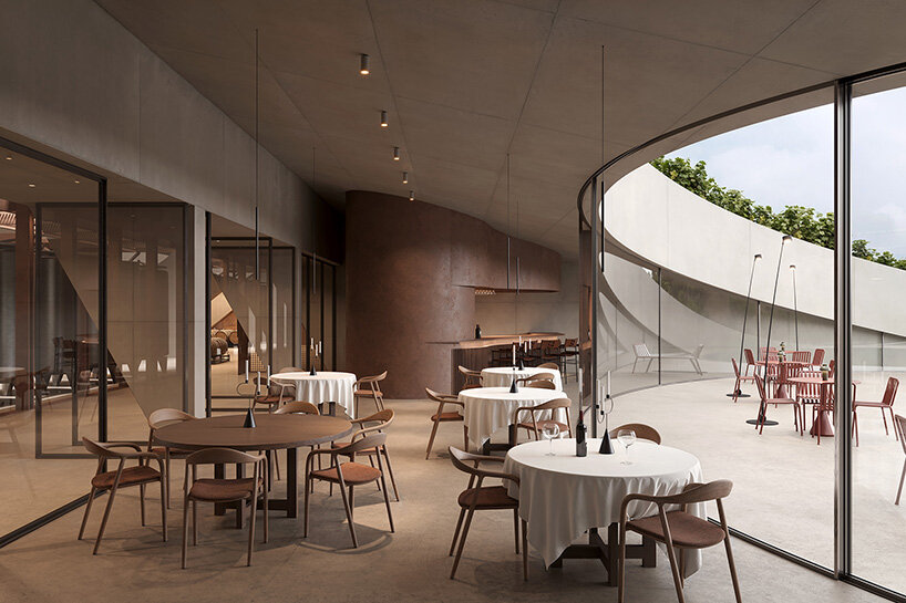 circular cut in the vineyard reveals fotis zapantiotis' underground winery in greece