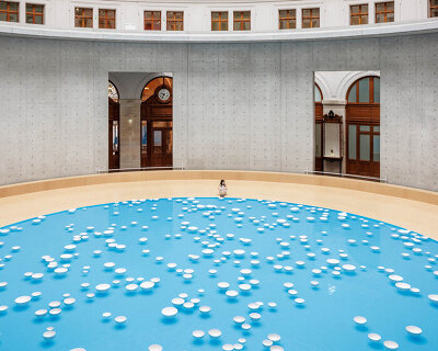 céleste boursier-mougenot turns bourse de commerce into immersive aquatic soundscape