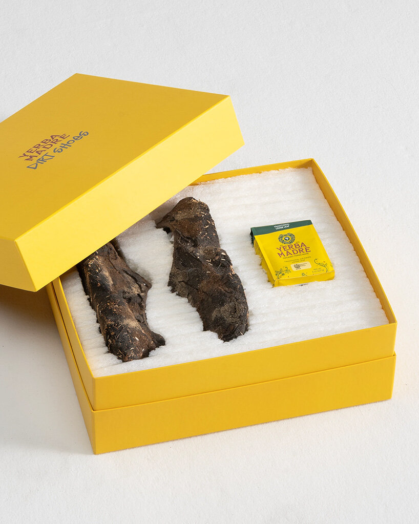 made of compacted dirt and seeds, yerba madre's shoes plant flowers as they break down