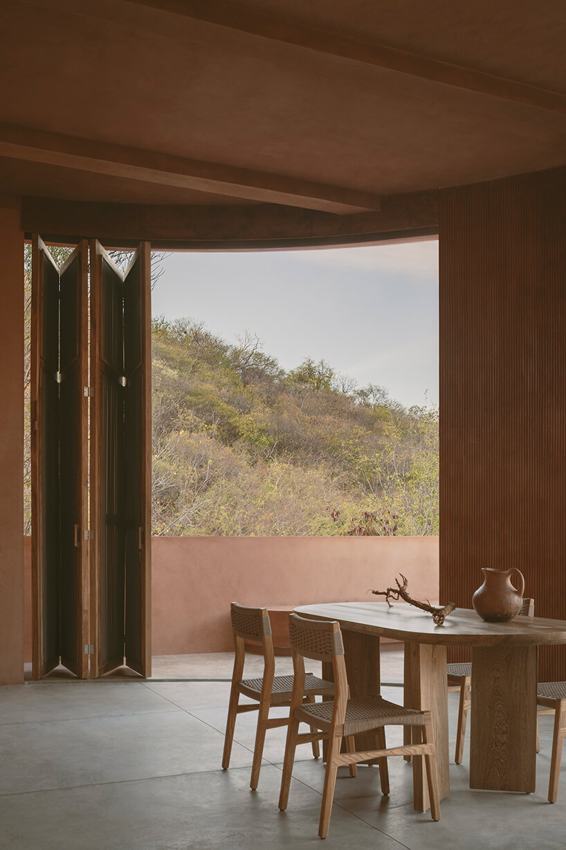 crab-shell dwelling by espacio 18 steps down the oaxacan cliffs in mexico