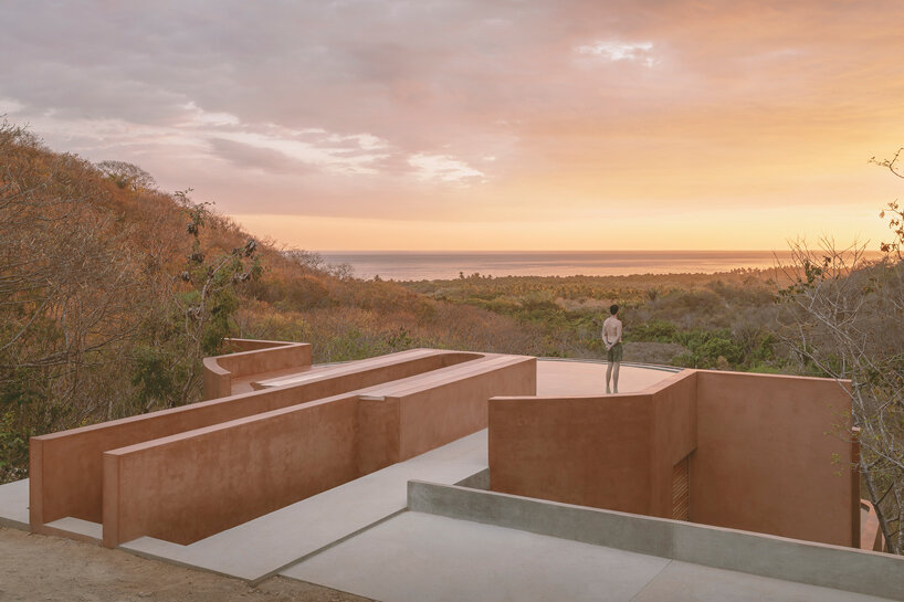 crab-shell dwelling by espacio 18 steps down the oaxacan cliffs in mexico