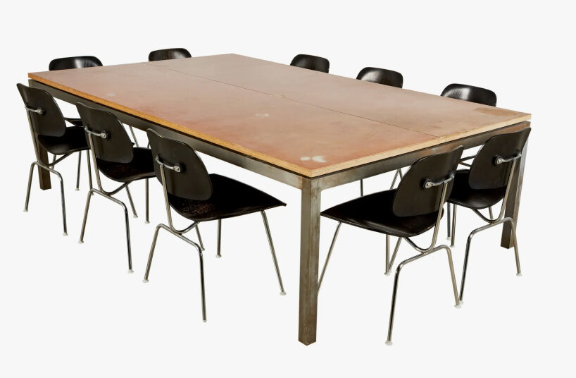 Conference Table Designed and Built by David Lynch with Twelve Chairs