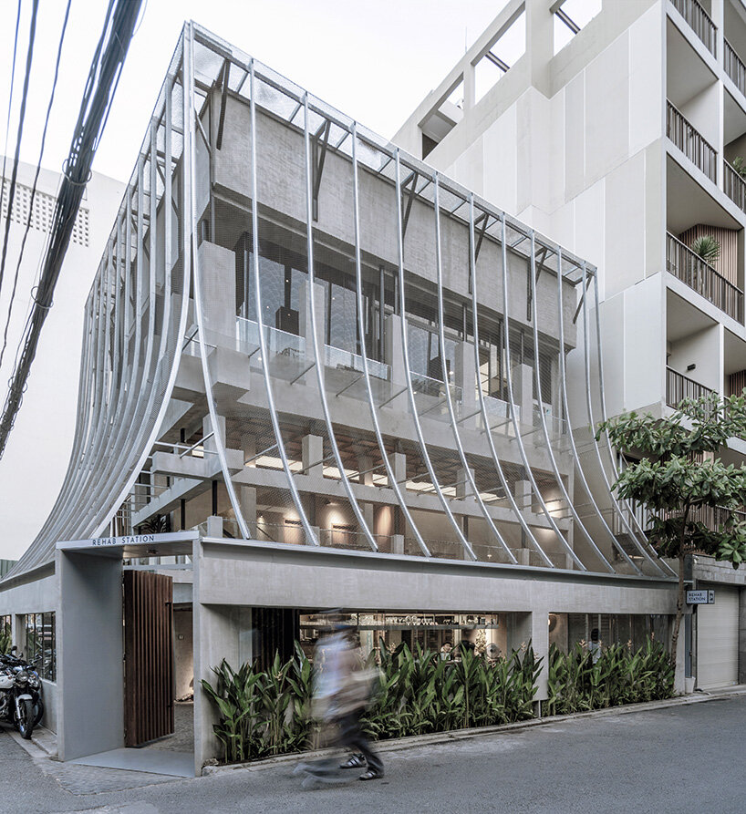 perforated metal veil by KHOA VU transforms old vietnamese villa into breathable restaurant