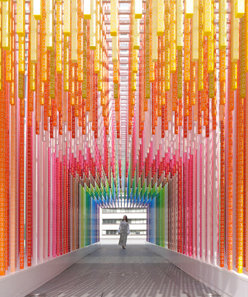 emmanuelle moureaux visualizes a century with vibrant '100 colors path' in tokyo