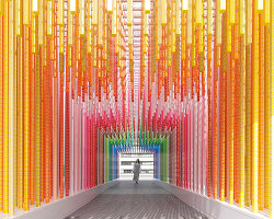 emmanuelle moureaux visualizes a century with vibrant '100 colors path' in tokyo