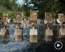 flowing UK river becomes engine for handcrafted kinetic installation by tom & matt