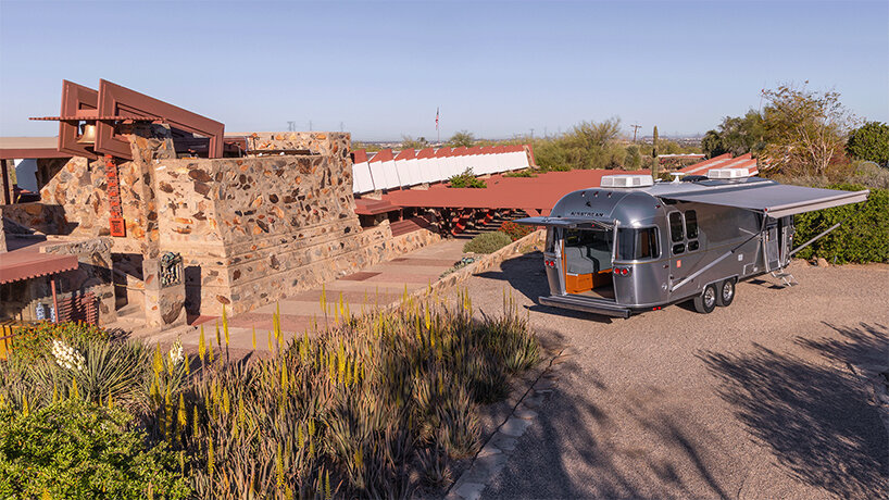 frank lloyd wright x airstream trailer brings usonian design on the road