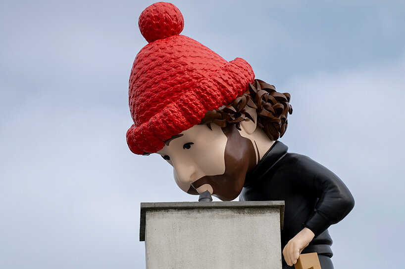 frankey blows giant bubble that breaks through windows in latest rooftop sculpture